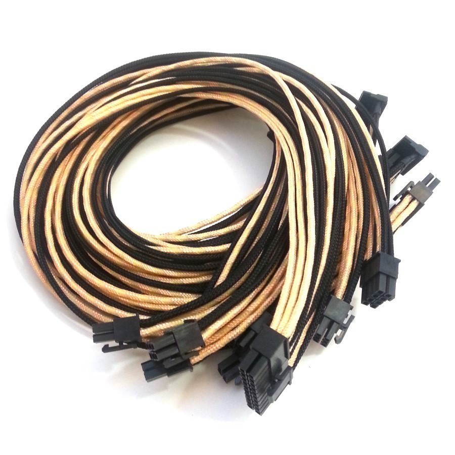 Corsair RM Individually Sleeved Modular Cable Set (Black/Gold) - modDIY.com