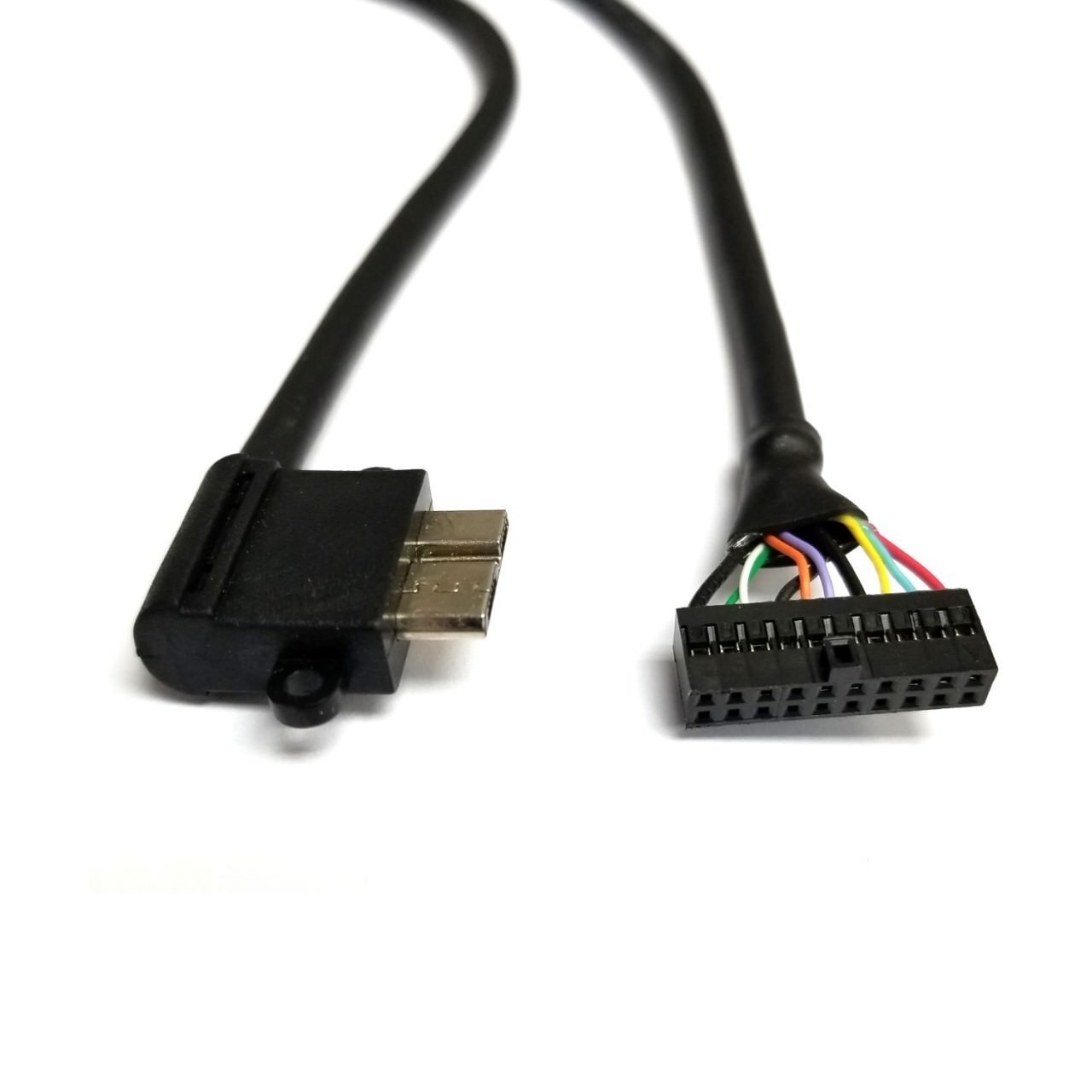 Micro USB 3.0 Left to Low Profile USB 3.0 Internal 20 Pin Header - MODDIY