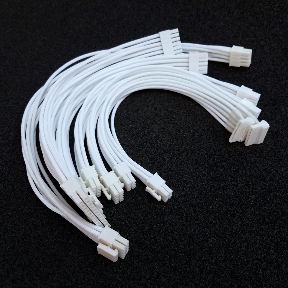 Single Sleeved Modular Cable (All White) - modDIY.com