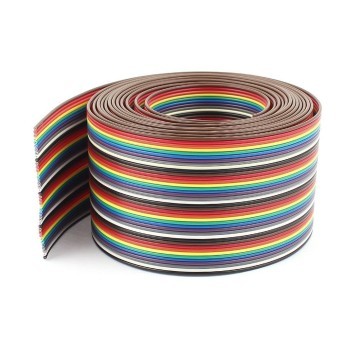 2.54mm Pitch Dupont 40-Pin Rainbow Flat Ribbon Cable - MODDIY