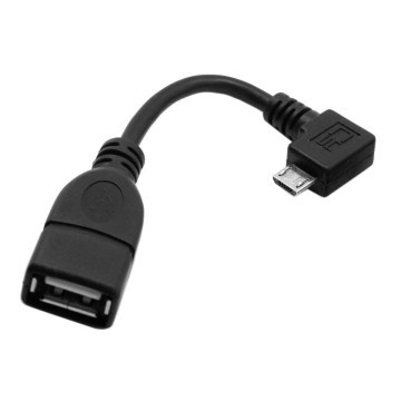 USB Type A Female to USB Micro Male Angled OTG Adapter Cable 10cm - MODDIY