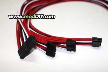 6 Pin Modular Power Supply Sleeved Cable to SATA Connector - MODDIY