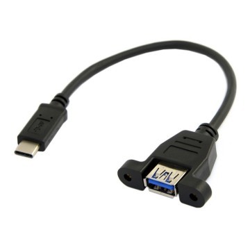 USB 3.1 Type C Male to USB 3.0 Type A Female Panel Mount Cable OTG - MODDIY