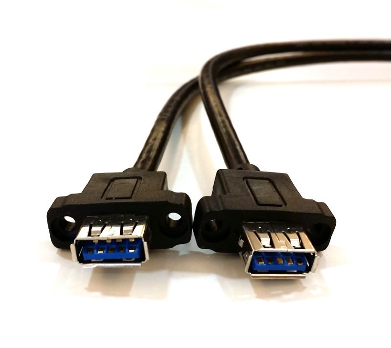 Best Dual Vertical USB 3.0 A Female Panel Mount Cable (câble double  vertical USB 3.0 A femelle pour montage sur panneau)