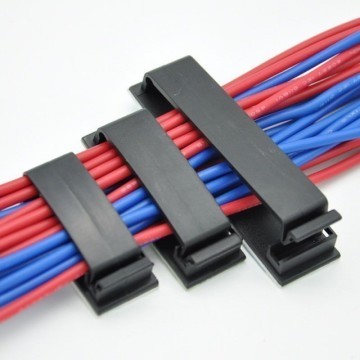 Nylon Self Adhesive Backed Flat Ribbon Cable Clamp (Black) (2)  93592 Std 