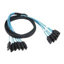 Premium Sleeved Straight 6 x SATA3 SAS 6Gbps Cable Set for Server NAS