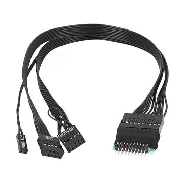 Special 19 Pin to Standard USB HD Audio HDD LED Cable for Dell 7010