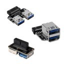 Dual USB 3.0 Type A Female Port to Motherboard 20 Pin Header Adapter