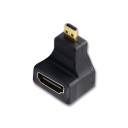 HDMI to Micro HDMI 90 Degree Angled Adaptor with Gold Plated Connector