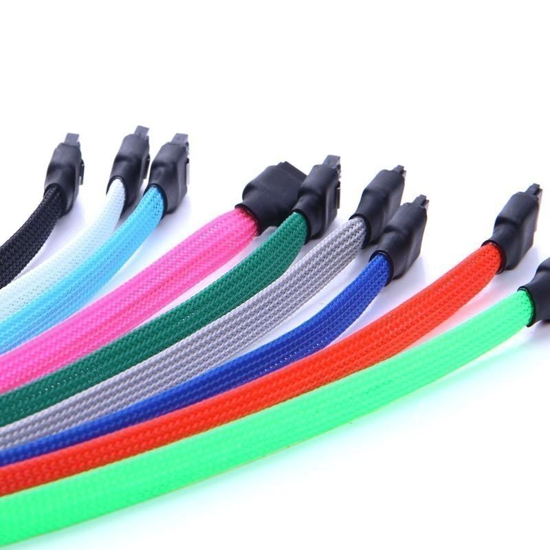 Premium Sleeved SATA 6Gbps 30cm Cable — Black