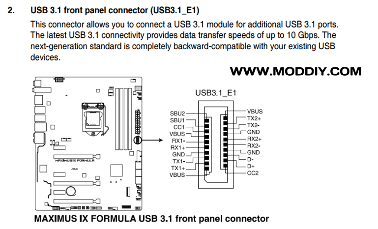 USB 2.0 / 3.0 / 3.1 & Pinouts | MODDIY | Help Center