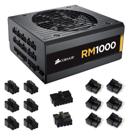 RM Series™ RM1000 — 1000 Watt 80 PLUS® Gold Certified Fully Modular PSU