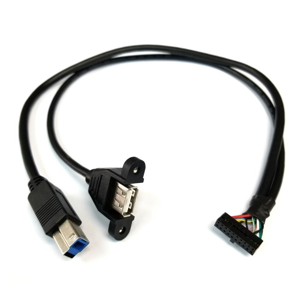 20 Pin USB 3.0 Internal Header to USB 3.0 Type B and USB 2.0 Type A modDIY.com