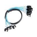 Premium Sleeved Angle 6 x SATA3 SAS 6Gbps Cable Set for Server NAS